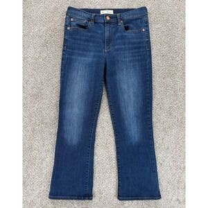 Gap Jeans Women's 28 Blue Crop Flare High Rise Dark Wash Stretch Boho Retro Boot